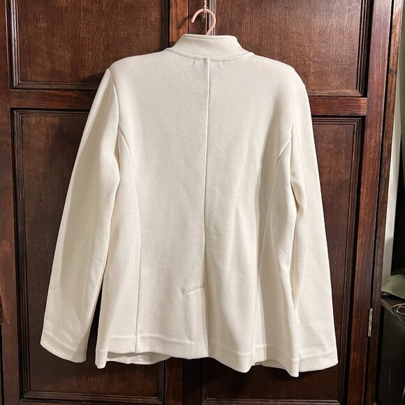 BANANA REPUBLIC WASHABLE COTTON BLEND BLAZER MEDIUM IVORY - Picture 2 of 10